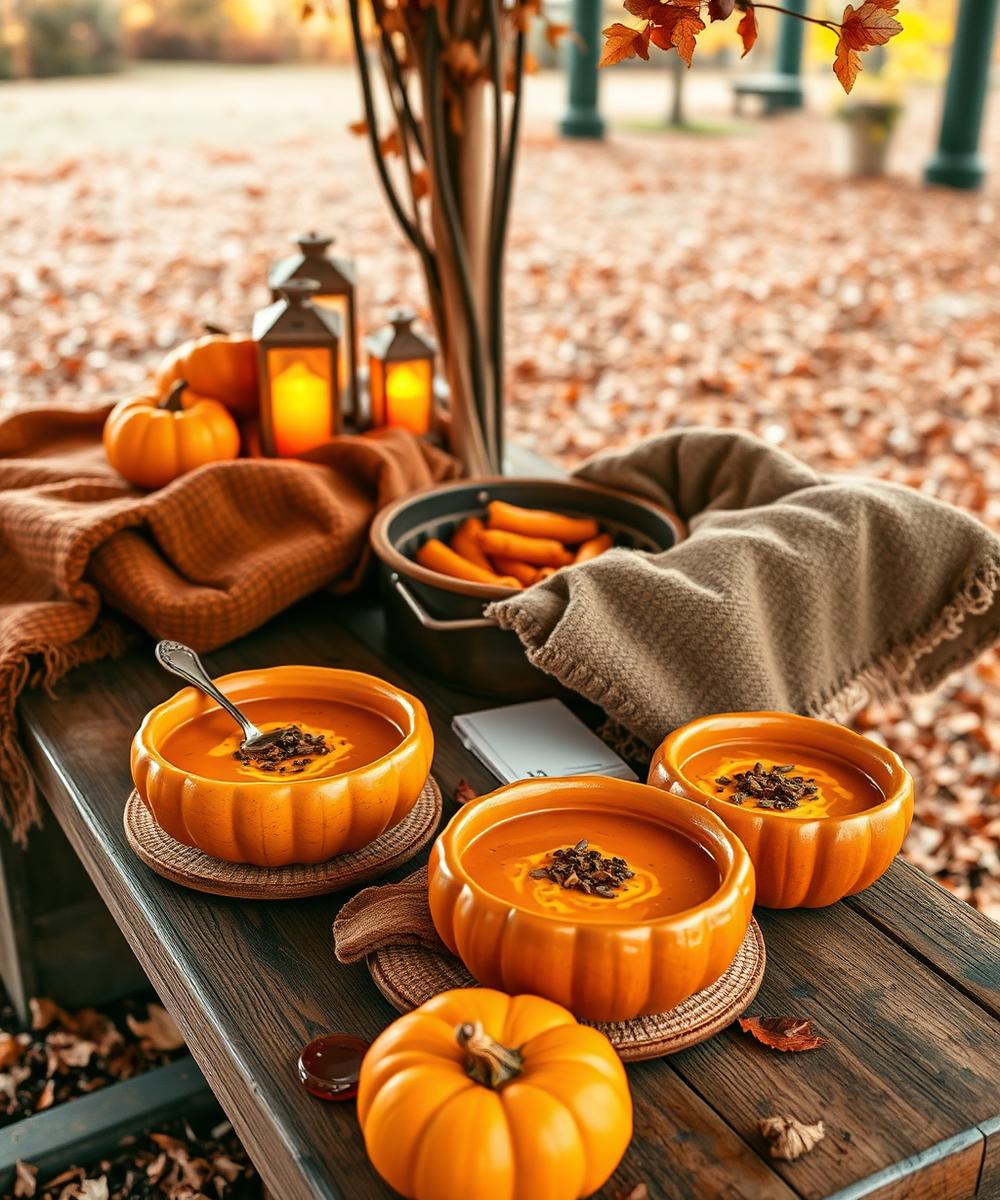 Herbstliches Catering mit Kürbis, warmen Speisen und saisonalen Getränken